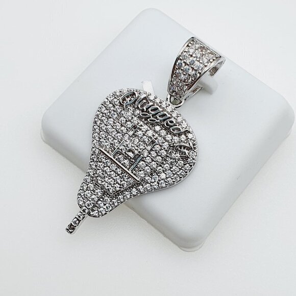 "925 Sterling Silver Plated CZ Pendant, INUS1BR061 - Picture 1 of 10